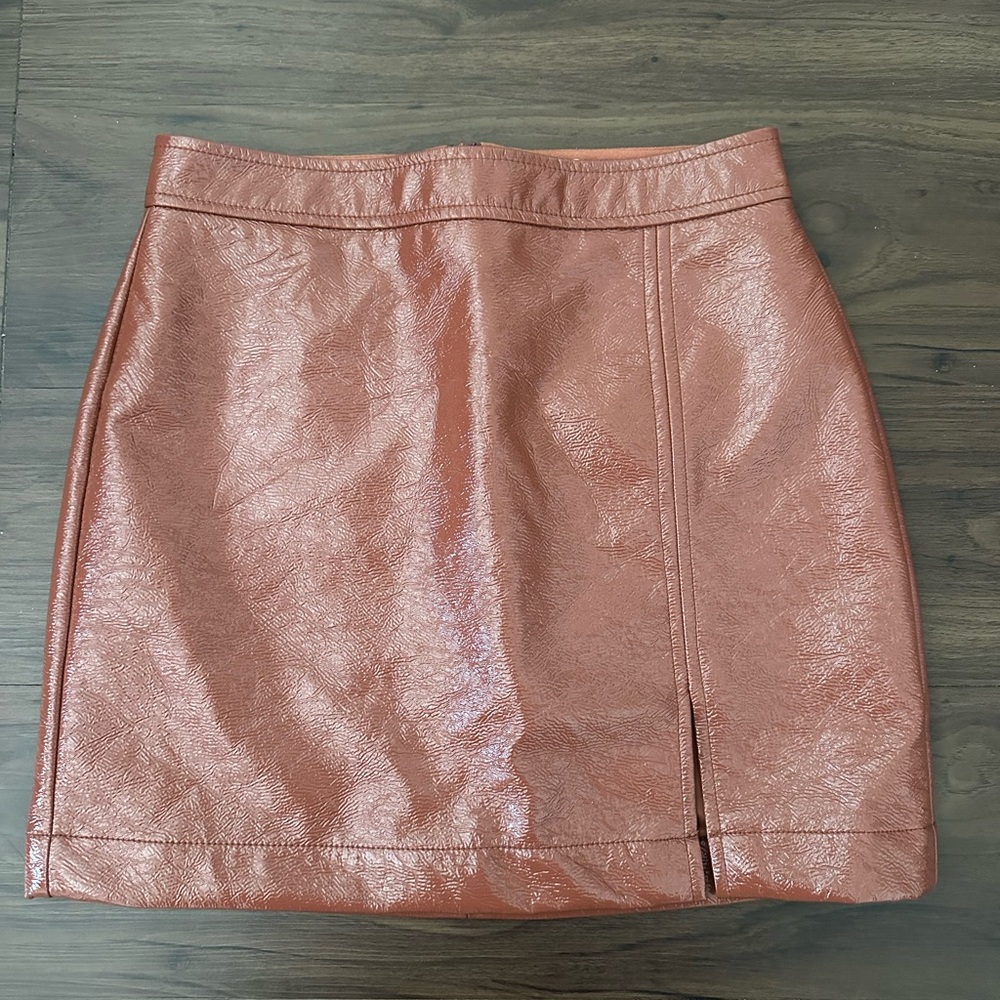 Aritzia Shiny Copper Mini Skirt